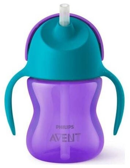 Vaso Pajita Y Asas Morado 210Ml +6Meses Scf796/02 de Avent