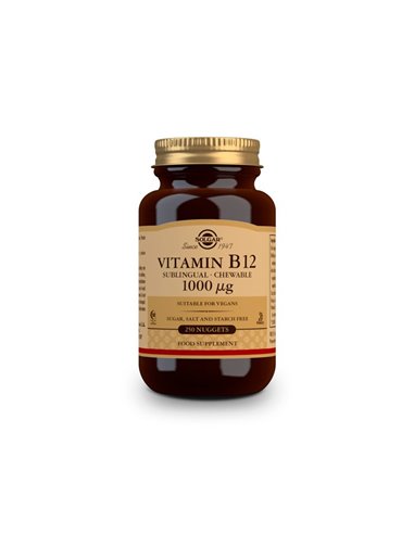 Vitamina B12 1000 µg (cianocobalamina)  250 comprimidos masticables Solgar