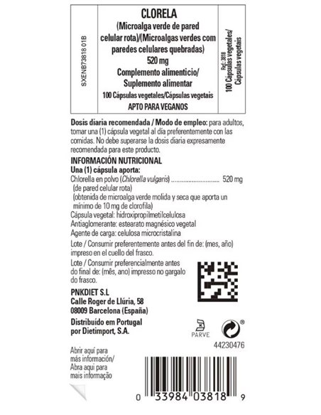 Chlorella (De Pared Celular Rota) 100Vegicaps de Solgar