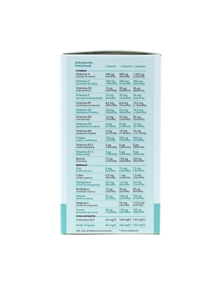 LCN CN Base - Multinutriente, Vitaminas y Minerales con Coenzima Q10 + Ácido R-Lipoico 120 Cap de LCN