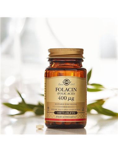 Folacín. Ácido Fólico 400 µg  100 comprimidos Solgar