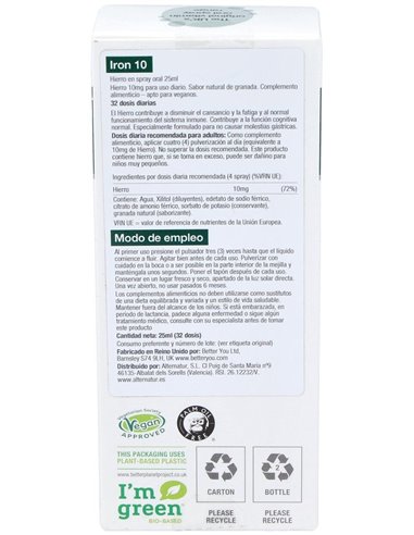 Iron 10 Hierro Spray Oral 25Ml. de Better You