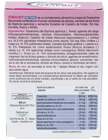 Erbaven Retard 30Comp. de Trepatdiet-Esi