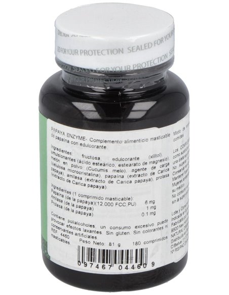 Papaya Enzime 180Comp. Masticable de Natures Plus