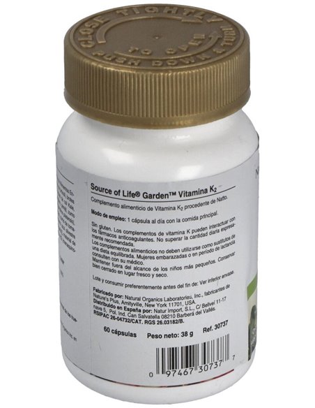 Garden Source Of Life Vitamina K2 60Cap. de Natures Plus