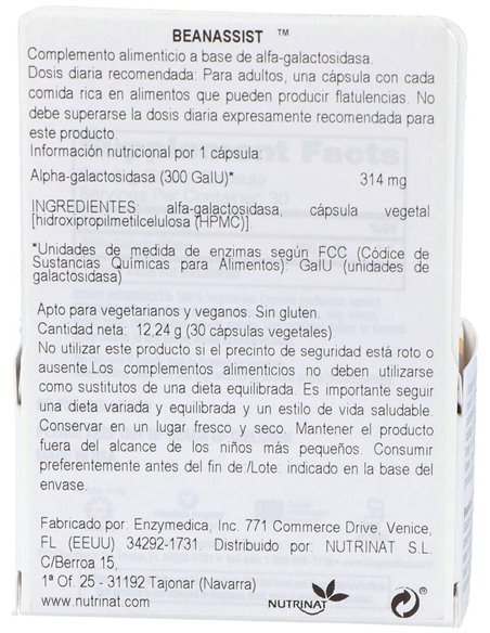 Beanassist 30Cap.Veg. de Enzymedica