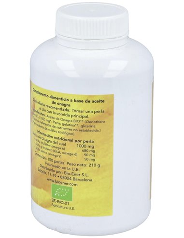 Aceite De Onagra 1000Mg 150Perlas de Bioener