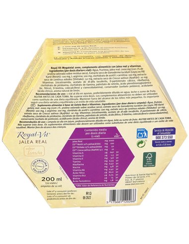 Jalea Real Royal Vit Mega Total 2000Mg. 20Amp de Dietisa (Dielisa)