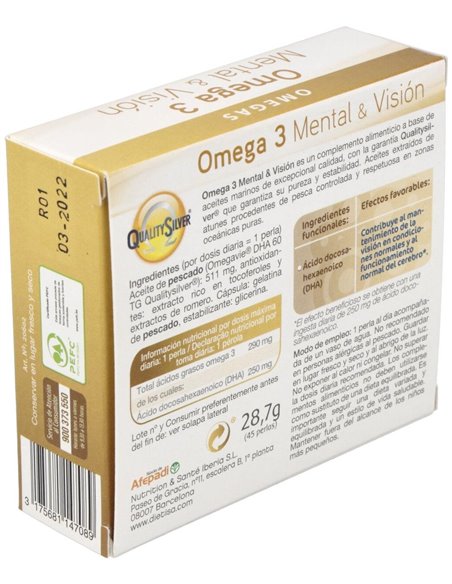 Omega  3 Mental & Visión  Envase 45 Perlas(45 Días) de Dielisa®