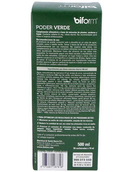 Poder Verde   Envase 500 Ml(12-13 Días) de Biform®
