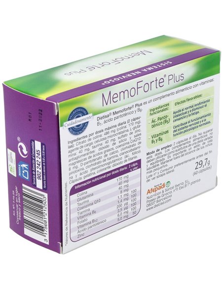Memoforte Plus Cápsulas   Envase 30 Comp.(30 Dias) de Dielisa®