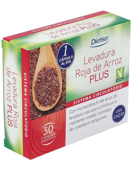 Levadura Roja De Arroz Plus  30 Cápsulas  Envase 30 Cápsulas(30 Días) de Dielisa®