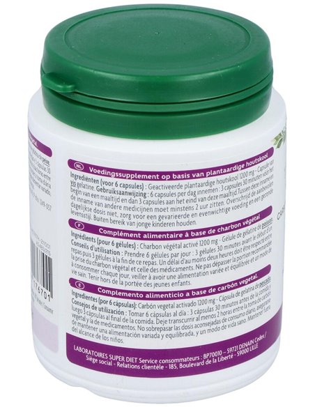 Carbon Vegetal Activado 150Cap. Agbio de Superdiet