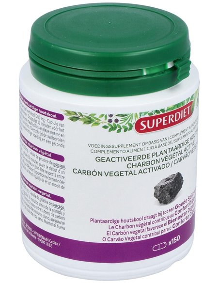 Carbon Vegetal Activado 150Cap. Agbio de Superdiet
