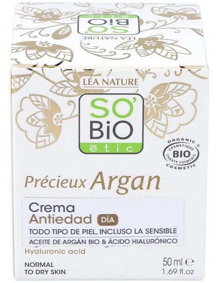 Crema De Dia Antiedad Hialuronico-Argan 50Ml. Bio de So´Bio Etic