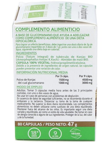 Glucomanano 80Arkocapsulas. Bio de Arkopharma