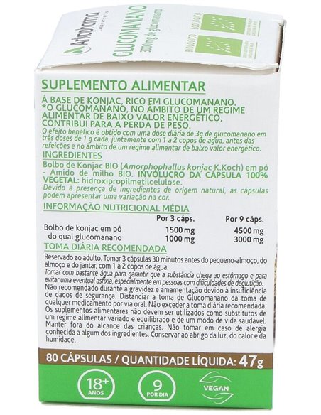 Glucomanano 80Arkocapsulas. Bio de Arkopharma