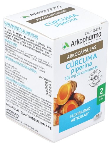 Curcuma 80Arkocapsulas. Bio de Arkopharma