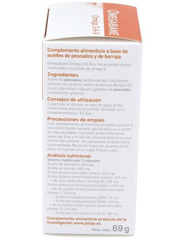 Omegabiane 3-6-9 100 cápsulas de Pileje