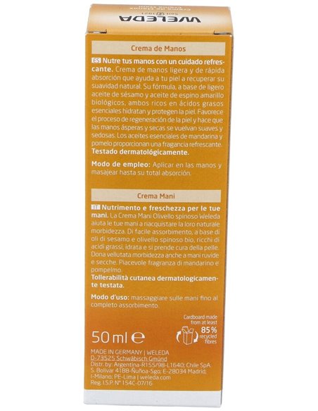 Crema de Manos Hidratante de Espino Amarillo 50ml  de Weleda