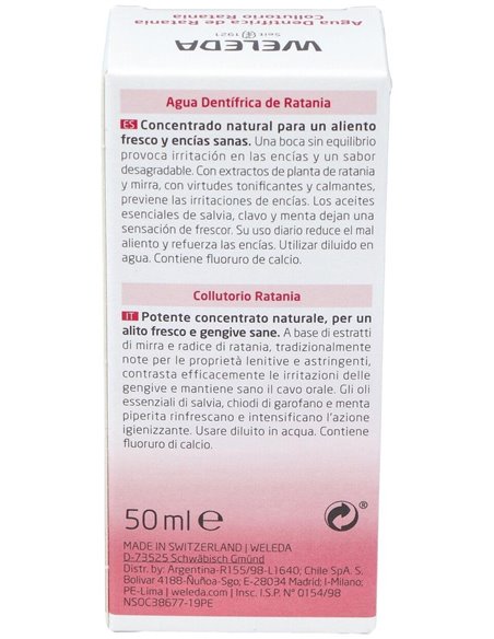 Agua Dentifrica De Ratania 50 Ml de Weleda