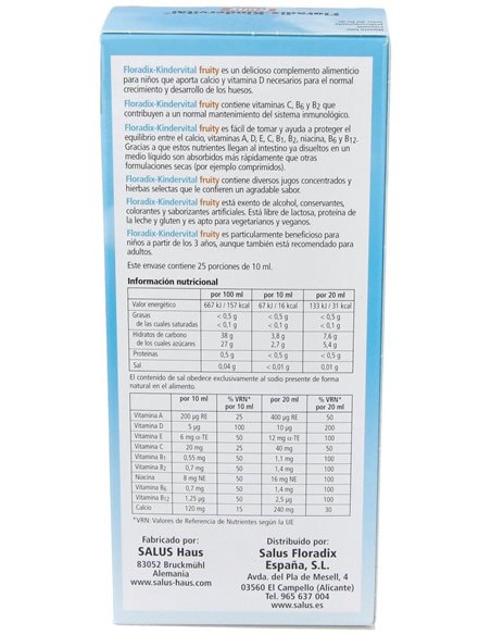 Kindervital Fruity 250Ml. Salus de Salus