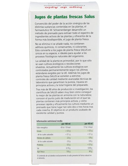 Jugo De Apio 200Ml. Schoenenberger de Salus