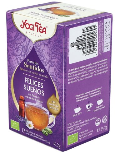 Yogi Tea Para Los Sentidos Felices Sueños 17 X 1,8 G de Yogi Tea