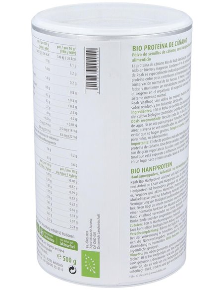 Proteina De Cañamo Natural 500Gr. Bio Sg Vegan de Raab Vitalfood