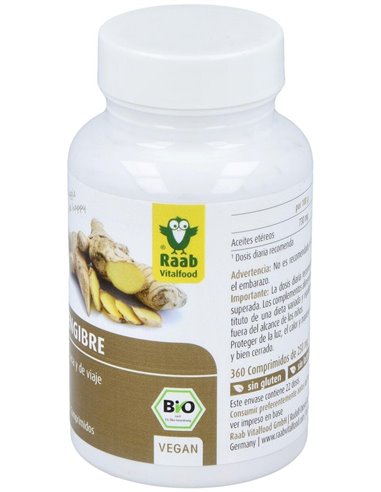 Jengibre bio, 360 comprimidos de Raab Vitalfood