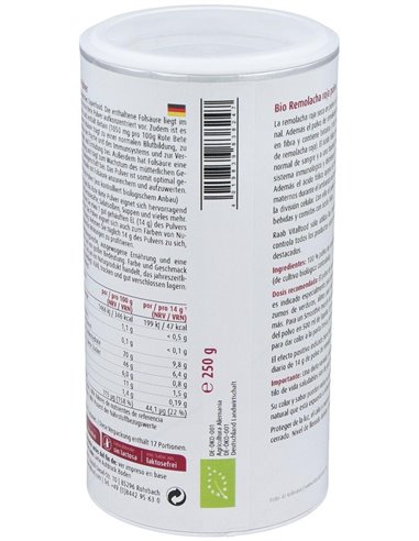 Remolacha Roja Polvo 250Gr. Bio Sg Vegan de Raab Vitalfood