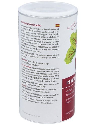 Remolacha Roja Polvo 250Gr. Bio Sg Vegan de Raab Vitalfood