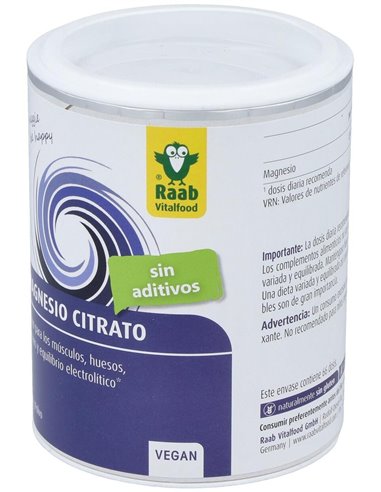 Magnesio citrato polvo, 200g de Raab Vitalfood