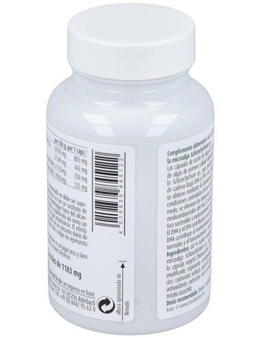 Aceite de alga Omega 3 vegetal, cápsulas 1183 mg, bote 30ud de Raab Vitalfood
