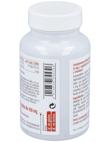 Alga Astaxantina 60 cápsulas Sg Vegan de Raab Vitalfood