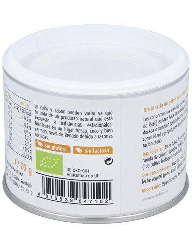 Golden Latte Bebida De Curcuma En Polvo 70Gr. Bio de Raab Vitalfood