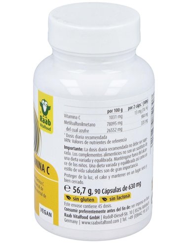 Msm Con Vitamina C 90Cap. Sg Vegan de Raab Vitalfood