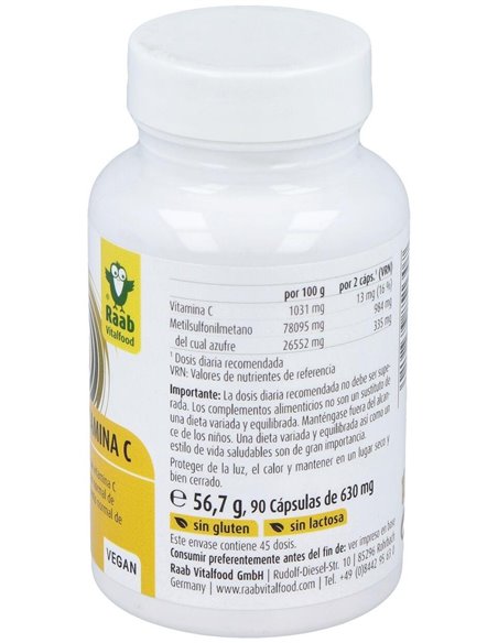 Msm Con Vitamina C 90Cap. Sg Vegan de Raab Vitalfood