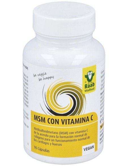 MSM con vitamina C cápsulas 630mg, bote 90ud de Raab Vitalfood