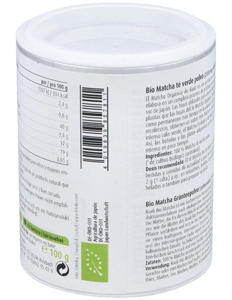Matcha Te Verde Basic Polvo 100Gr. Bio Sg Vegan de Raab Vitalfood