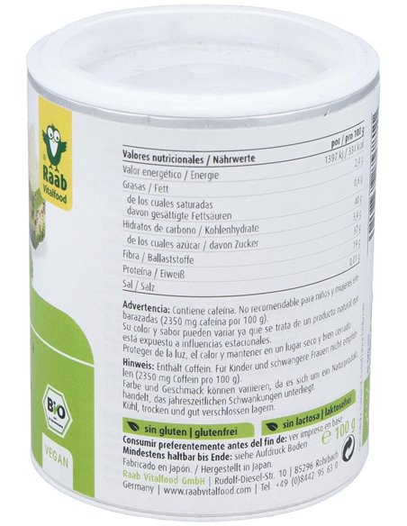 Té verde Matcha Bio cocina, 100g de Raab Vitalfood