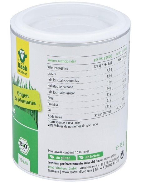 Verde de Cebada polvo, bote 75g RF de Raab Vitalfood