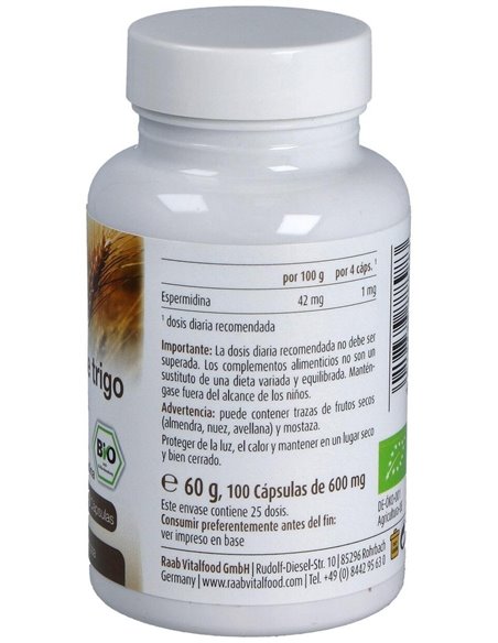 Germen de trigo con espermidina  600mg, bote 100ud de Raab Vitalfood
