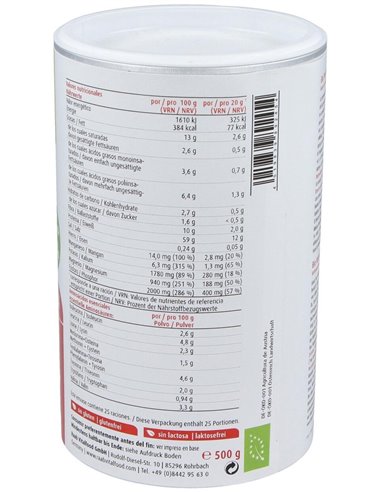 Proteína Pipa de calabaza polvo bio, bote 500g de Raab Vitalfood