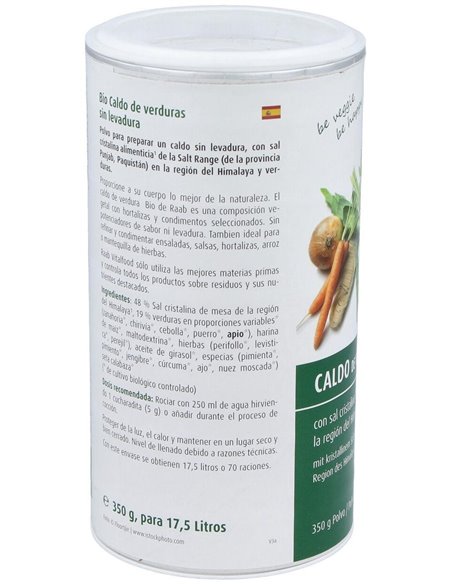 Caldo de verduras sin levadura bio, 350g de Raab Vitalfood