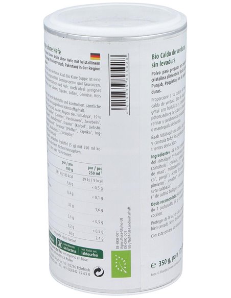 Caldo de verduras sin levadura bio, 350g de Raab Vitalfood