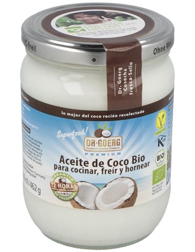Aceite De Coco Premium Para Cocinar 500Ml. Bio de Dr. Goerg