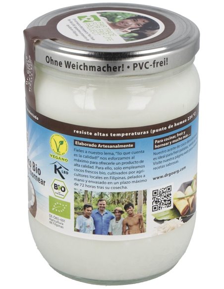 Aceite De Coco Premium Para Cocinar 500Ml. Bio de Dr. Goerg