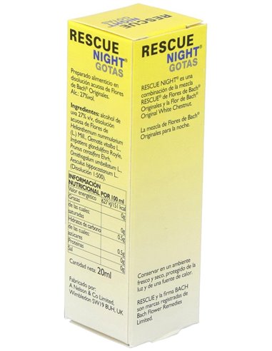 Rescue Night Gotas 20Ml. Flores Bach de Flores Bach Original