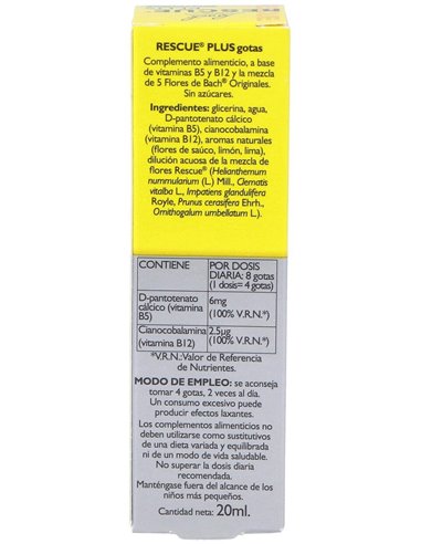 Rescue Plus Gotas Vitaminas 20Ml. Flores Bach de Flores Bach Original